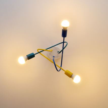 LED Детски полилей за повърхностен монтаж OXFORD 3xE27/15W/230V