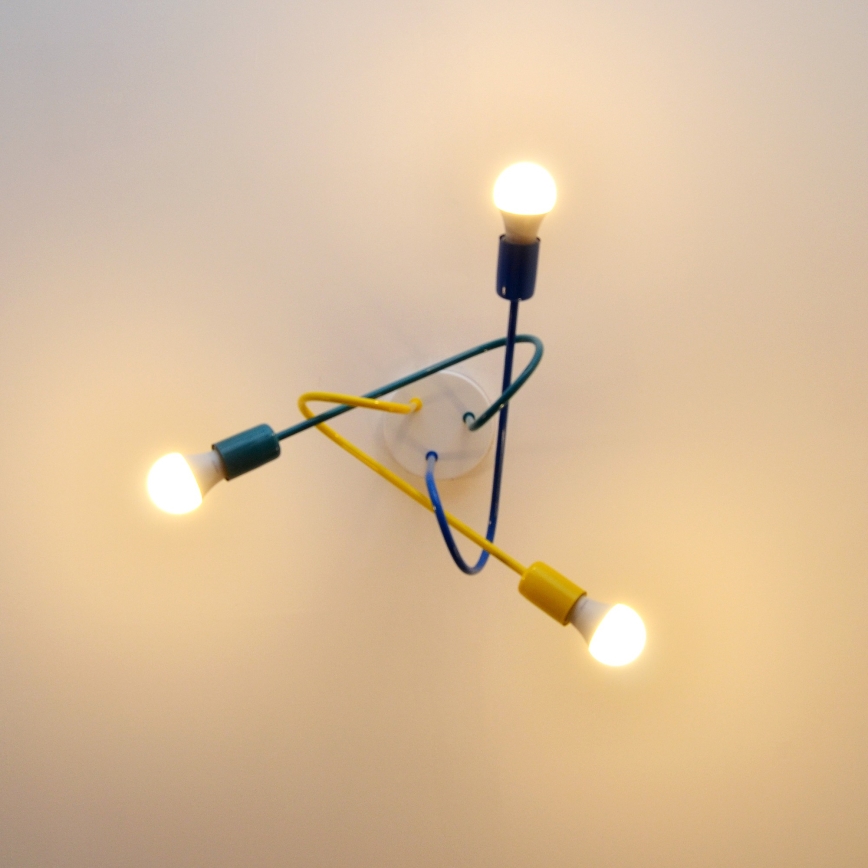 LED Детски полилей за повърхностен монтаж OXFORD 3xE27/15W/230V