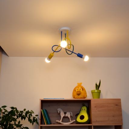 LED Детски полилей за повърхностен монтаж OXFORD 3xE27/15W/230V