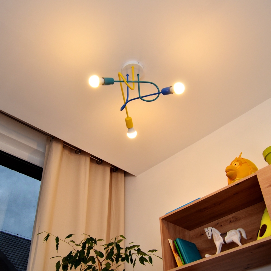 LED Детски полилей за повърхностен монтаж OXFORD 3xE27/15W/230V