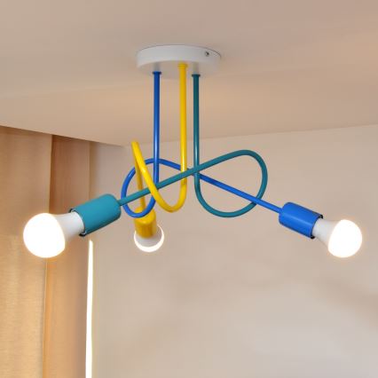 LED Детски полилей за повърхностен монтаж OXFORD 3xE27/15W/230V