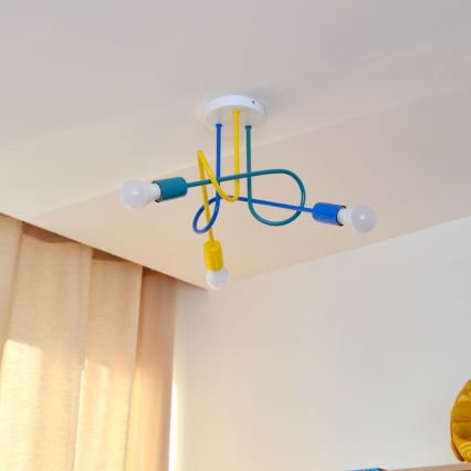 LED Детски полилей за повърхностен монтаж OXFORD 3xE27/15W/230V