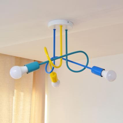 LED Детски полилей за повърхностен монтаж OXFORD 3xE27/15W/230V