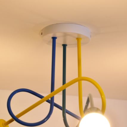 LED Детски полилей за повърхностен монтаж OXFORD 3xE27/15W/230V