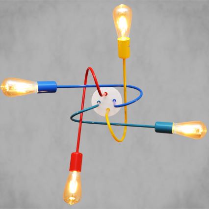 LED Детски полилей за прикрепяне OXFORD 4xE27/10W/230V