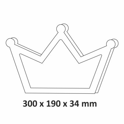 LED Детско стенен осветител LED/2xAA розова корона