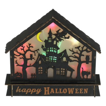 LED Декорация HALLOWEEN LED/2xAA/многоцветен страховит дом