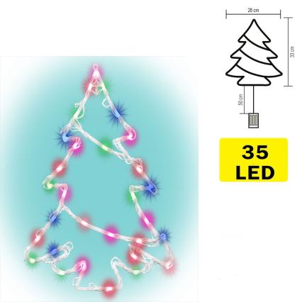 LED Декорация за прозорец 35xLED/3xAA многоцветна