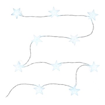 LED декоративен гирлянд с вендузи 10xLED/2xAA 1,8m студено бяло