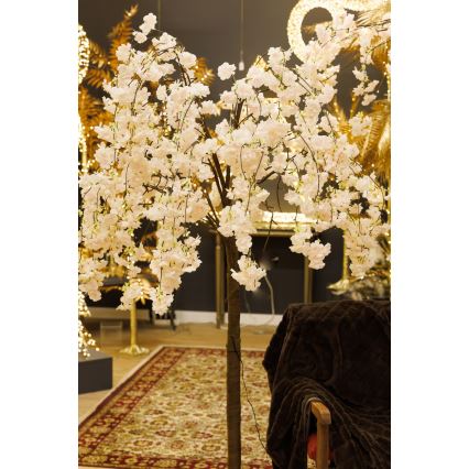 LED Декоративна изкуствена коледна елха CHERRY TREE 84xLED/230V 1,7 m череша
