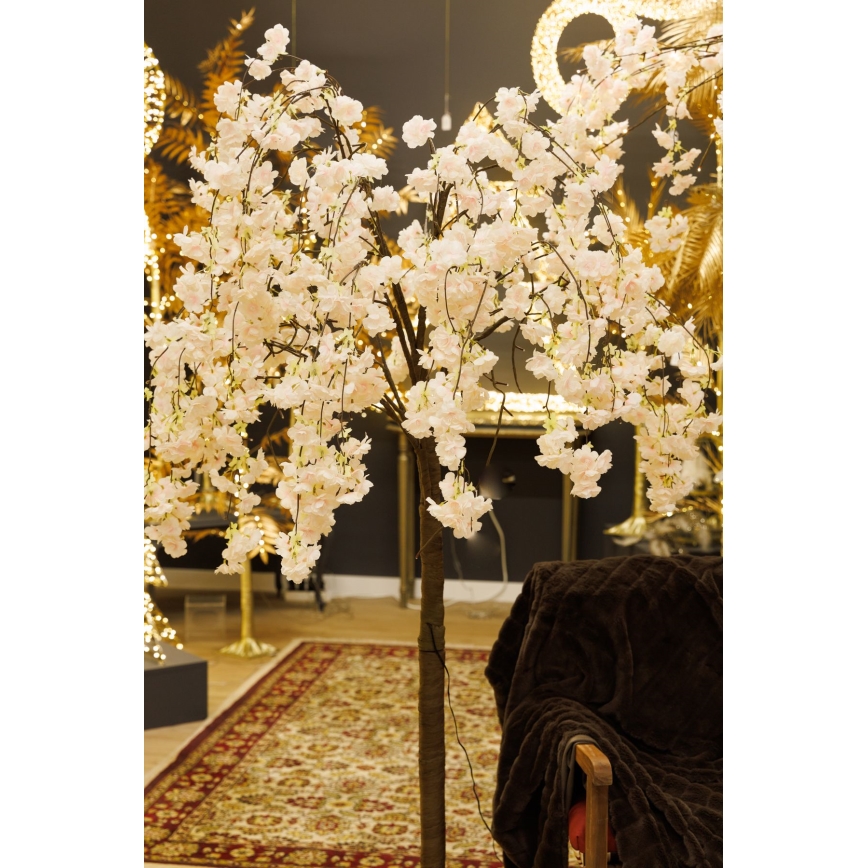 LED Декоративна изкуствена коледна елха CHERRY TREE 84xLED/230V 1,7 m череша