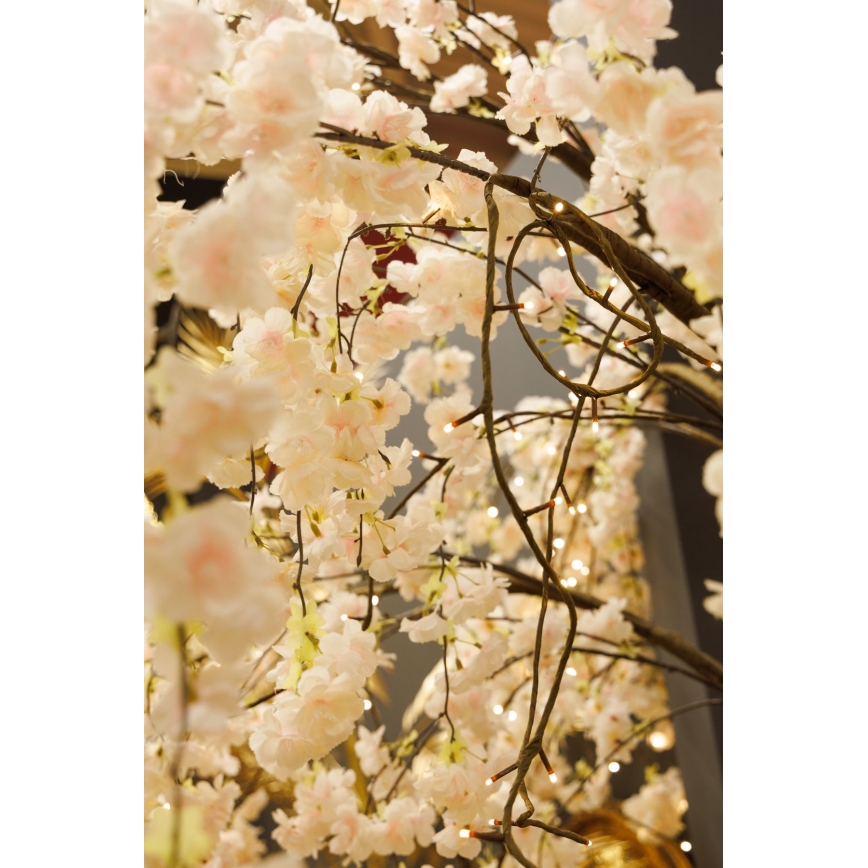 LED Декоративна изкуствена коледна елха CHERRY TREE 84xLED/230V 1,7 m череша