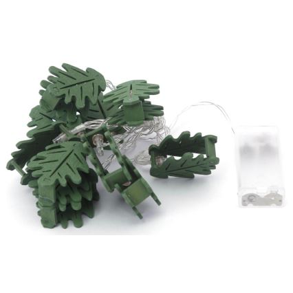 LED Декоративна верига 10xLED/2xAA 1,65м дъбово листо