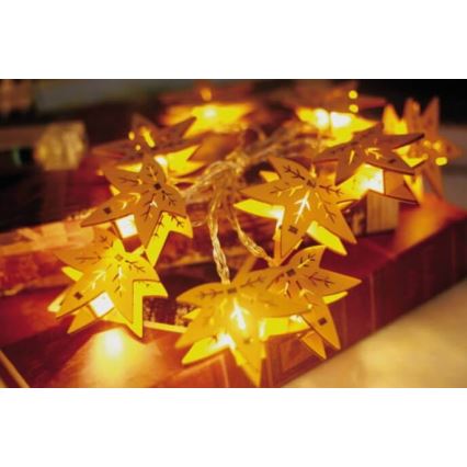 LED Декоративна верига 10xLED/2xAA 1,65м кленово листо