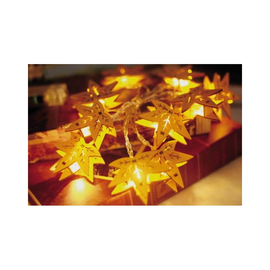 LED Декоративна верига 10xLED/2xAA 1,65м кленово листо