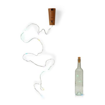 LED декоративна верижка с тапичка за бутилка 8xLED/3xLR44 IP44 0,798м