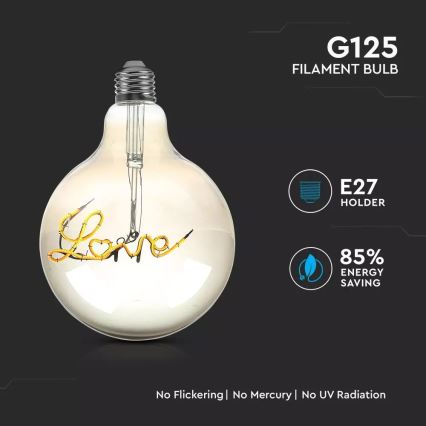 LED Декоративна крушка FILAMENT G125 E27/5W/230V 2200K