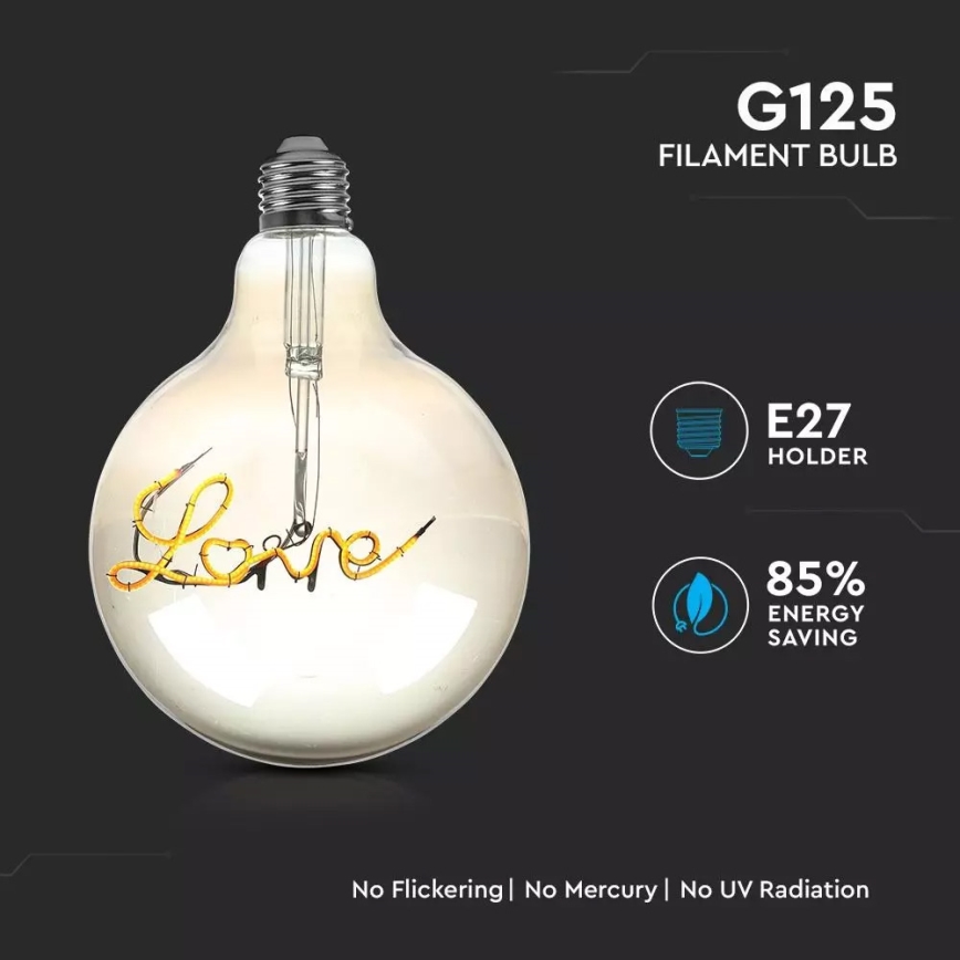 LED Декоративна крушка FILAMENT G125 E27/5W/230V 2200K