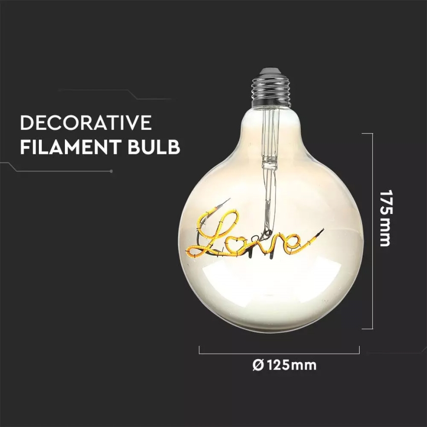 LED Декоративна крушка FILAMENT G125 E27/5W/230V 2200K
