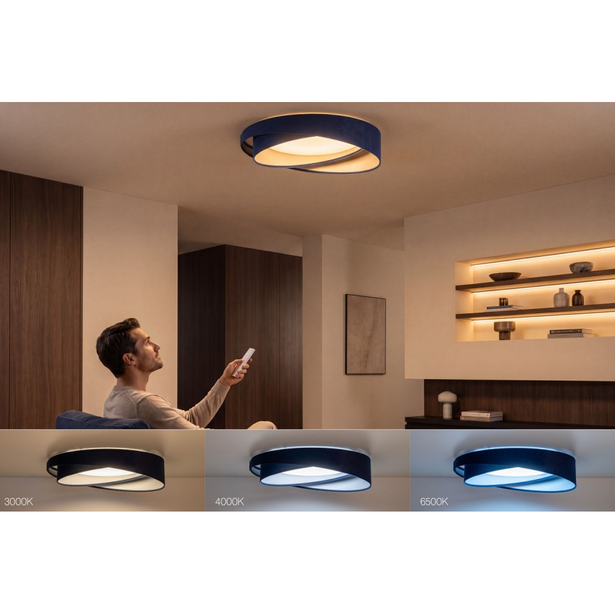 Димируемо LED таванно осветително тяло SMART GALAXY MODERN LED/24W/230V 3000–6500K Ø 55 см синьо/сребристо + дистанционно управление