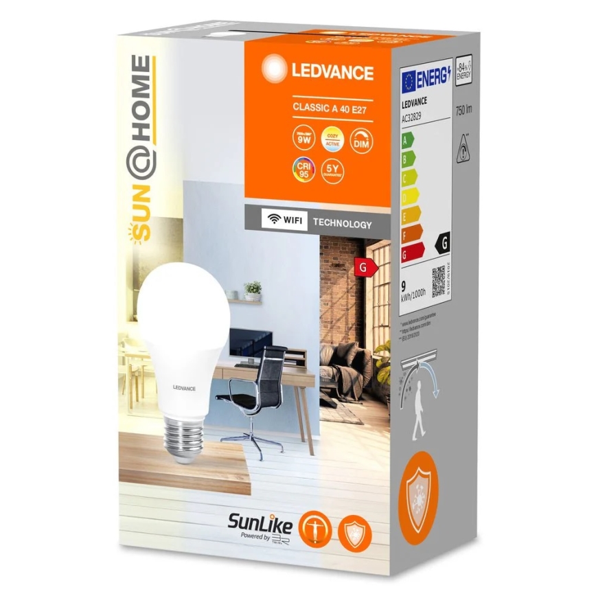 LED Димируем антибактериален крушка A40 E27/9W/230V Wi-Fi - Ledvance
