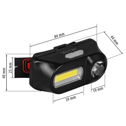 LED Димируем акумулаторен челник 2xLED/5V IP44 210 лъскав 2000 mAh