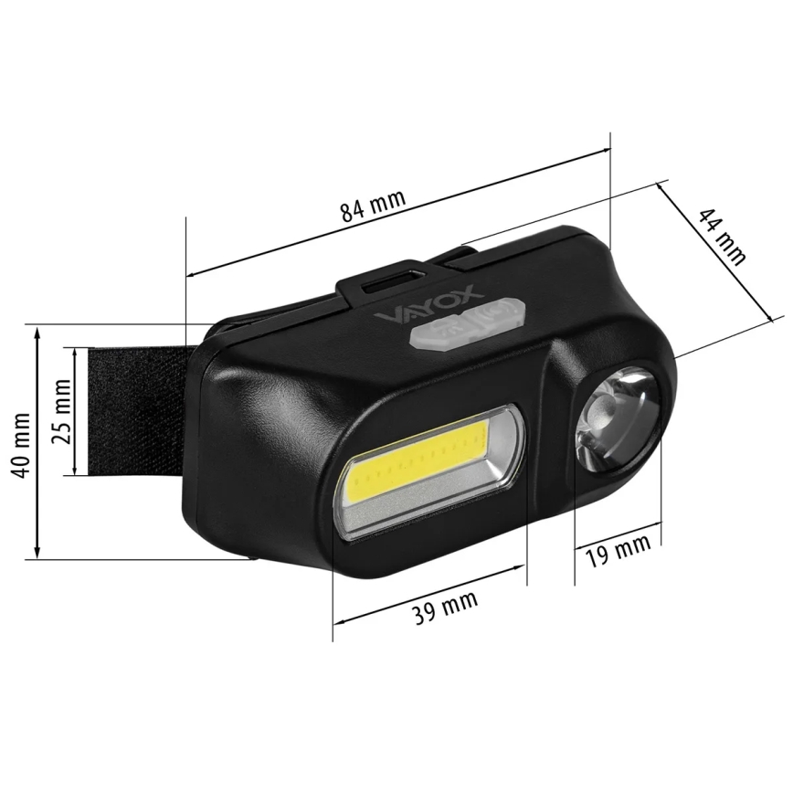 LED Димируем акумулаторен челник 2xLED/5V IPX4 250 лъскав 2000 mAh