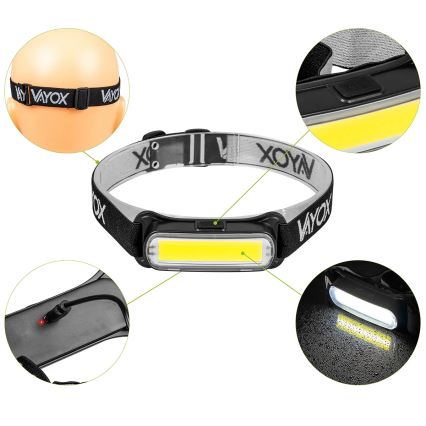 LED Димируем акумулаторен челник LED/5V IPX4 300 лъскав 1200 mAh