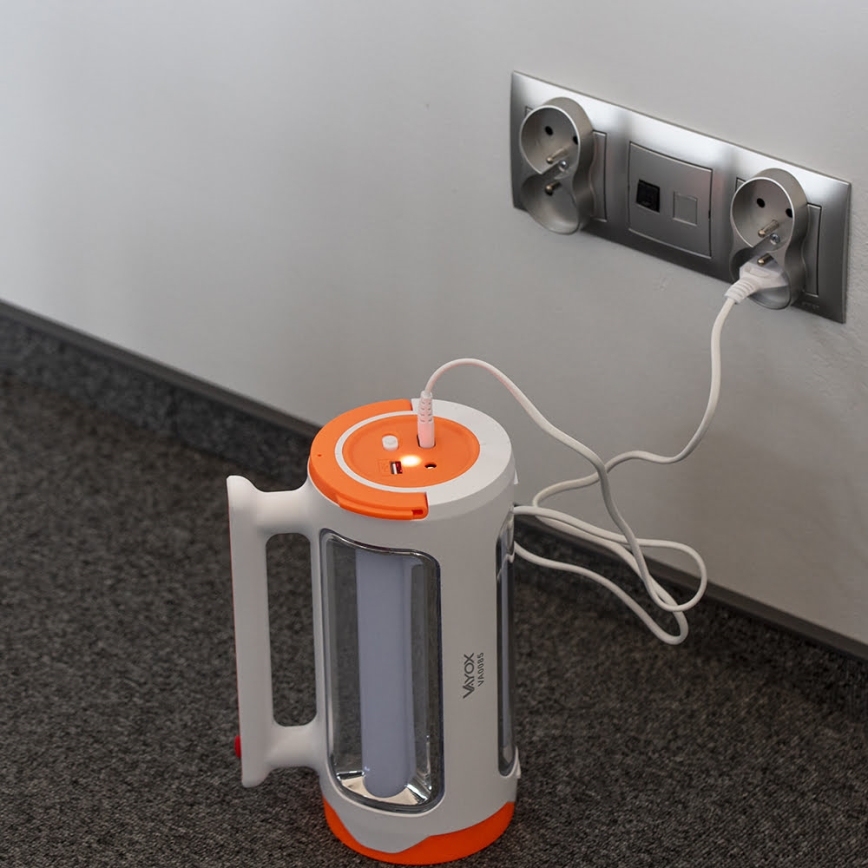 LED Димируем акумулаторен фенер 2в1 с функция за зареждане LED/5W/230V 3500 mAh