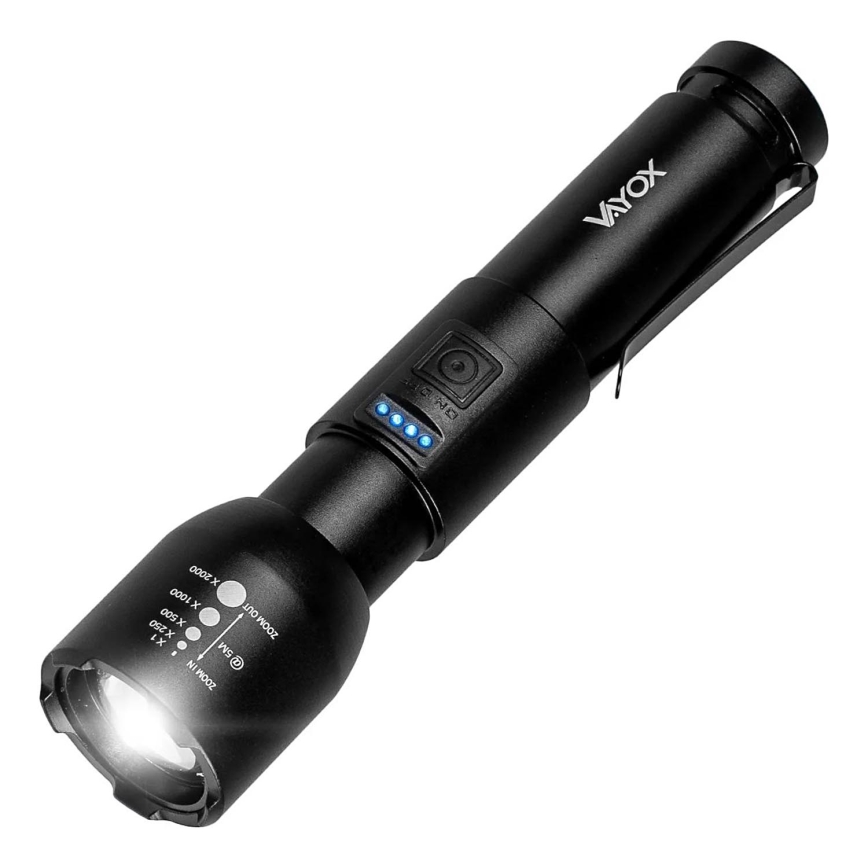 LED Димируем акумулаторен фенер LED/20W/5V IPX4 800 лъскав 2000 mAh