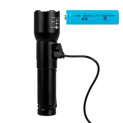 LED Димируем акумулаторен фенер LED/20W/5V IPX4 800 лъскав 2000 mAh