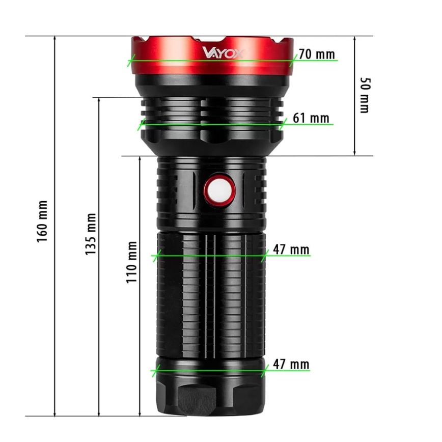 LED Димируем акумулаторен фенер LED/20W/5V IPX5 2000 лъскав 6000 mAh