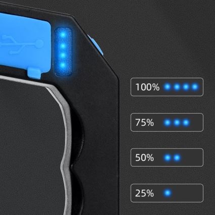 LED Димируем акумулаторен фенер LED/5V IPX4 250 лъскав 1200 mAh