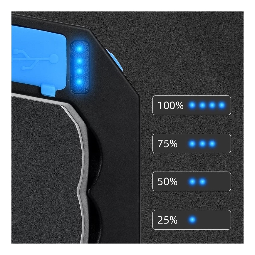 LED Димируем акумулаторен фенер LED/5V IPX4 250 лъскав 1200 mAh