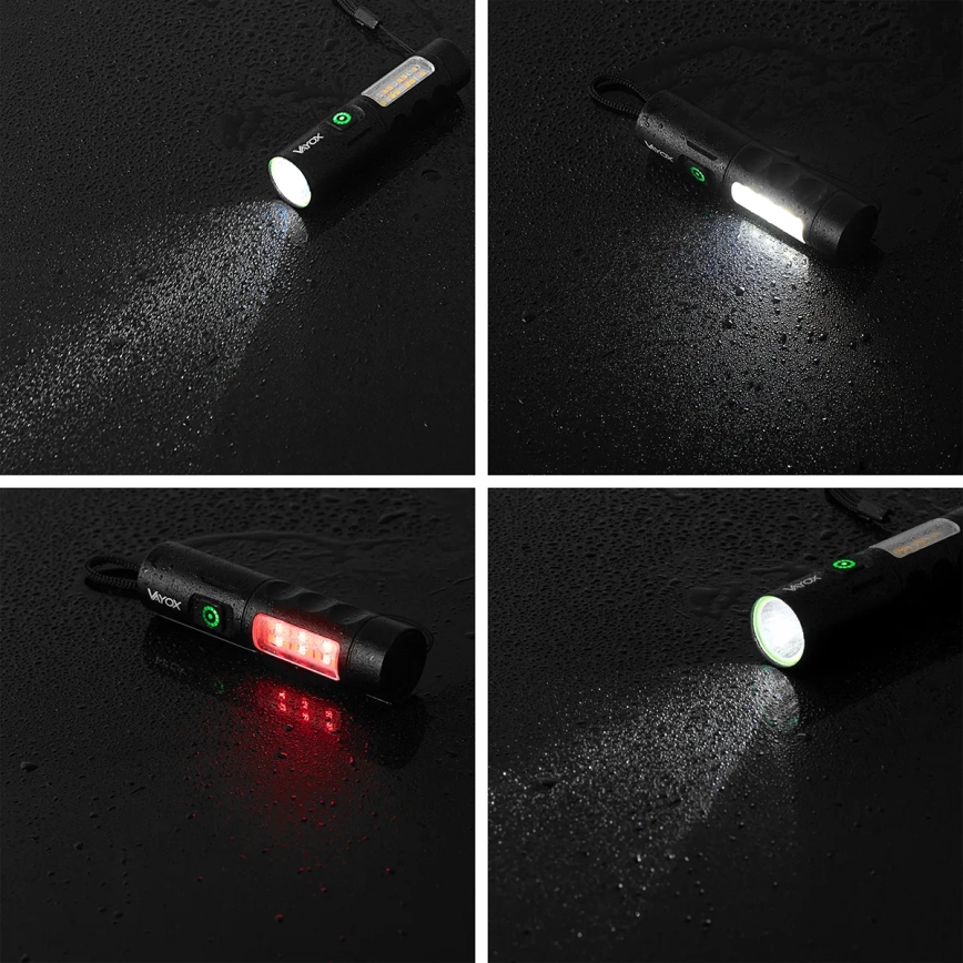 LED Димируем акумулаторен фенер с червена светлина LED/5W/5V IPX4 250 лъскав 2000 mAh