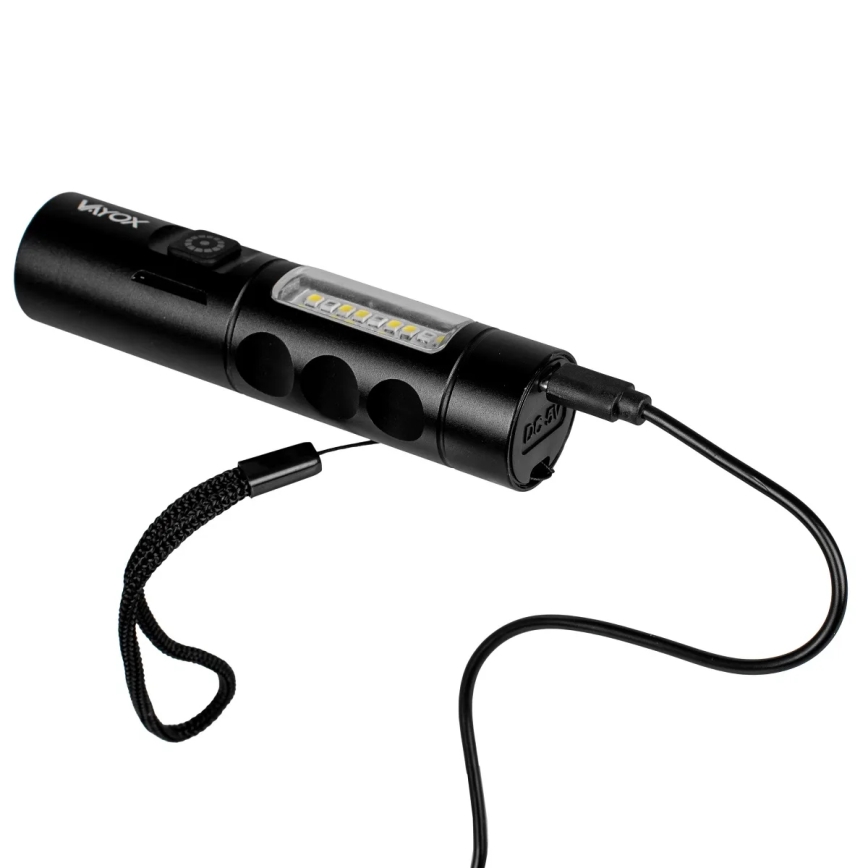 LED Димируем акумулаторен фенер с червена светлина LED/5W/5V IPX4 250 лъскав 2000 mAh