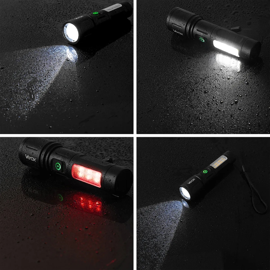 LED Димируем акумулаторен фенер с червена светлина LED/5W/5V IPX4 260 лъскав 2000 mAh
