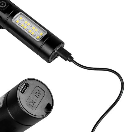 LED Димируем акумулаторен фенер с червена светлина LED/5W/5V IPX4 260 лъскав 2000 mAh
