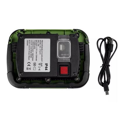 LED Димируем акумулаторен прожектор SAMSUNG CHIP + функция SOS LED/10W/3,7V/USB IP44 4000K 3600 mAh зелен