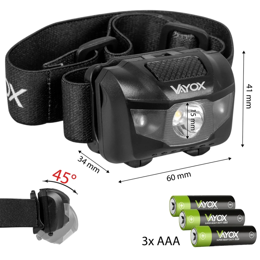 LED Димируем челник 3xLED/3xAAA IPX4 100 лъскав