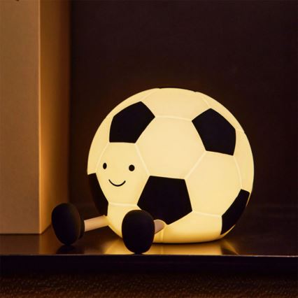 LED Димируем детски докосване лампа FOOTBALL LED/2W/5V USB 1200 mAh бял/черен