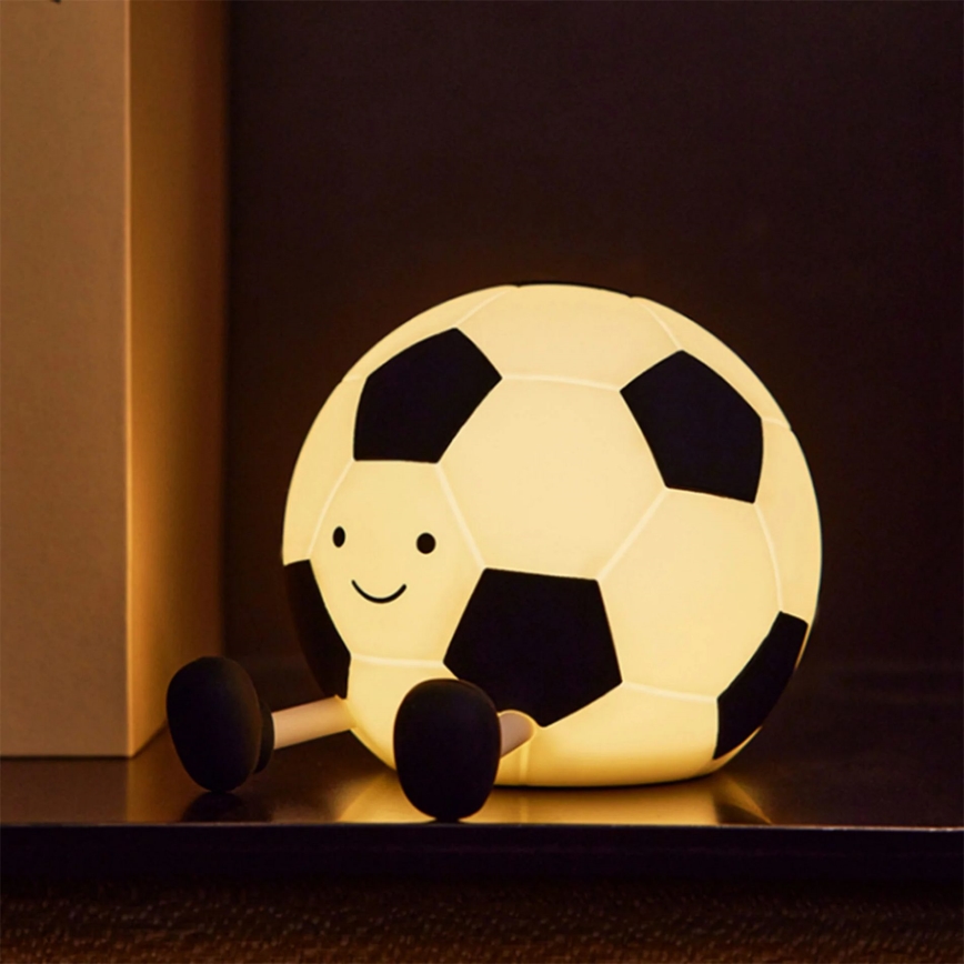 LED Димируем детски докосване лампа FOOTBALL LED/2W/5V USB 1200 mAh бял/черен