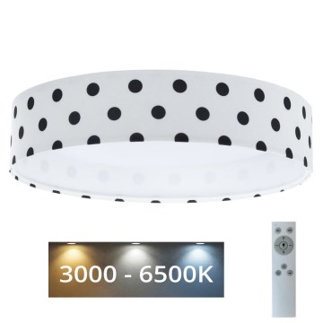 LED Димируем детски плафон SMART GALAXY KIDS LED/24W/230V 3000-6500K точки бял/черен + дистанционно