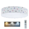 LED Димируем детски плафон SMART GALAXY KIDS LED/24W/230V 3000-6500K точки цветен + дистанционно