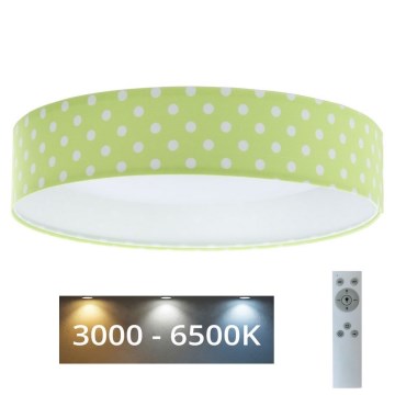 LED Димируем детски плафон SMART GALAXY KIDS LED/24W/230V 3000-6500K точки зелен/бял + дистанционно