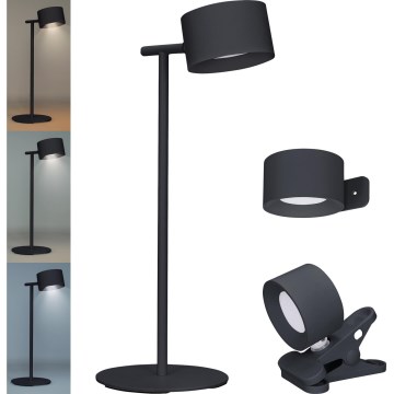 LED Димируем докосване акумулаторен лампа 3в1 LED/4W/2000 mAh 3000/4000/6500K черен