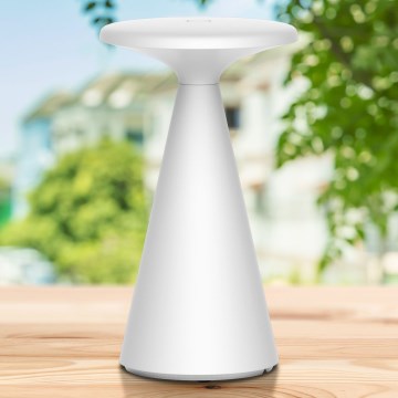 LED Димируем докосване екстериорен настолна лампа PAROS LED/1,8W/5V USB 1800 mAh IP44 бял