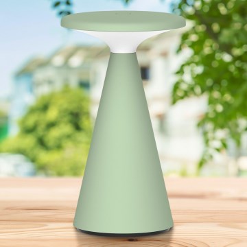 LED Димируем докосване екстериорен настолна лампа PAROS LED/1,8W/5V USB 1800 mAh IP44 зелен