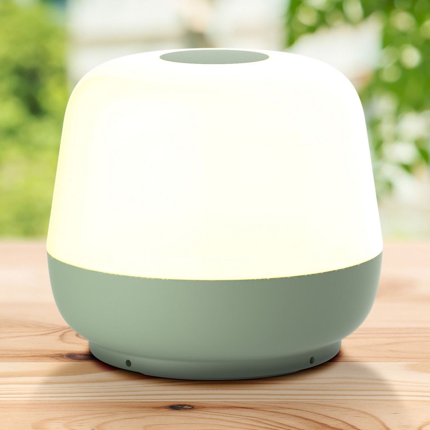 LED Димируем докосване екстериорен настолна лампа SAMBA LED/1,2W/5V USB 1200 mAh IP44 зелен