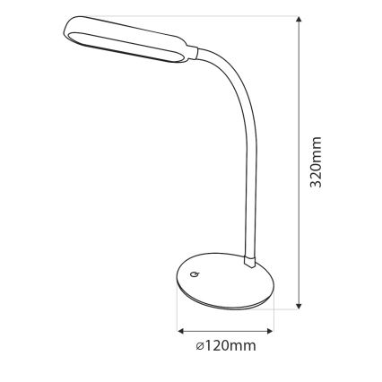 LED Димируем докосване гъвкав настолна лампа LED/6W/5V USB 1200 mAh бял